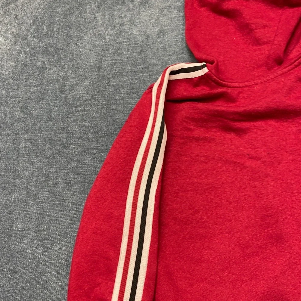 True Religion Hoodie Mens Large Red Fleece Lined Full Zip Graphic Print Winter